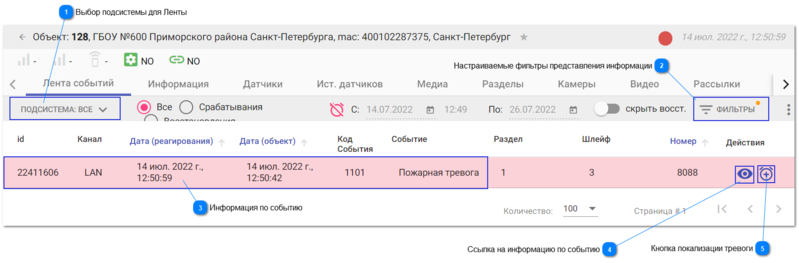 3.7.3. Вкладка «Лента событий»